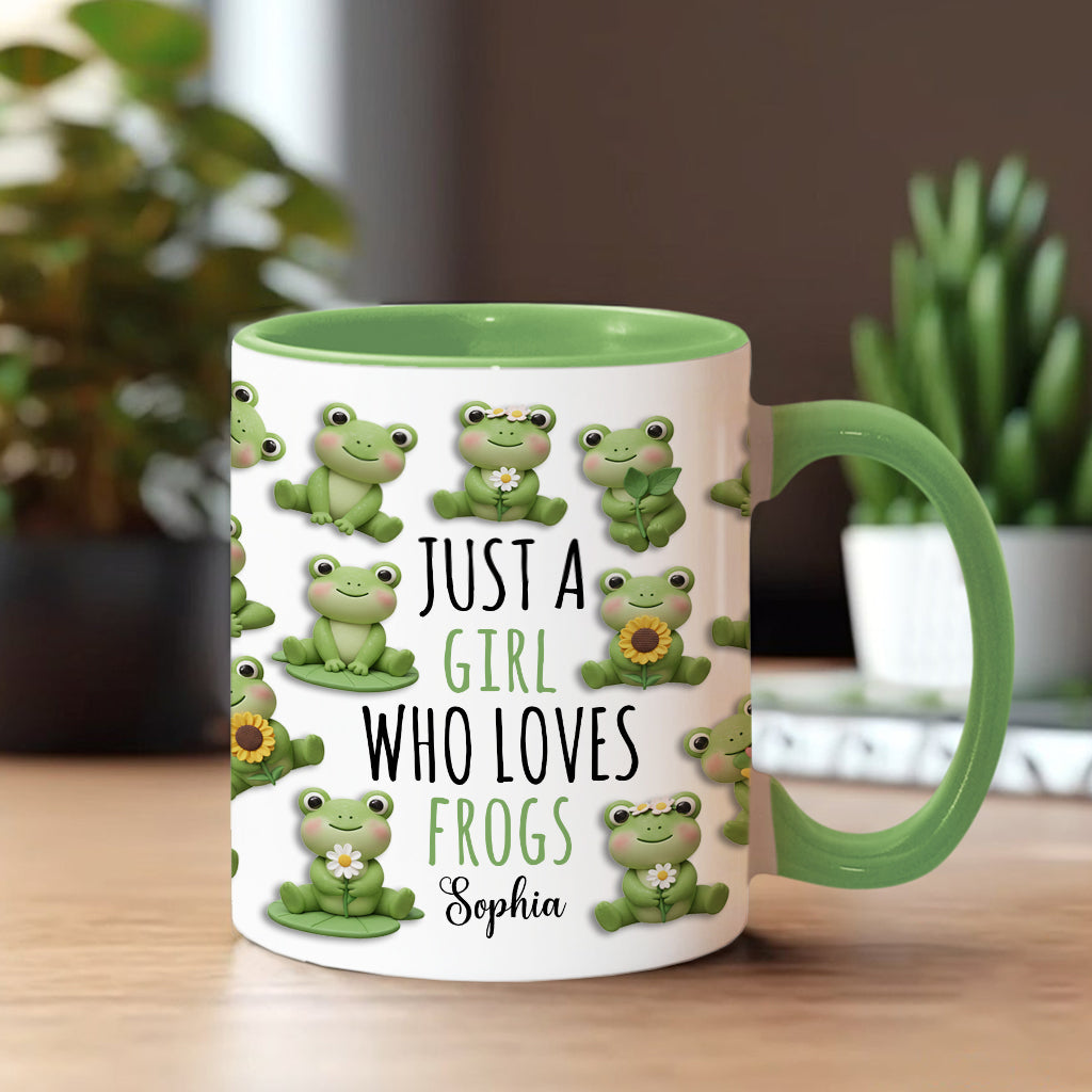 Mug personnalisé à motif grenouille « Juste une fille qui adore les grenouilles »
