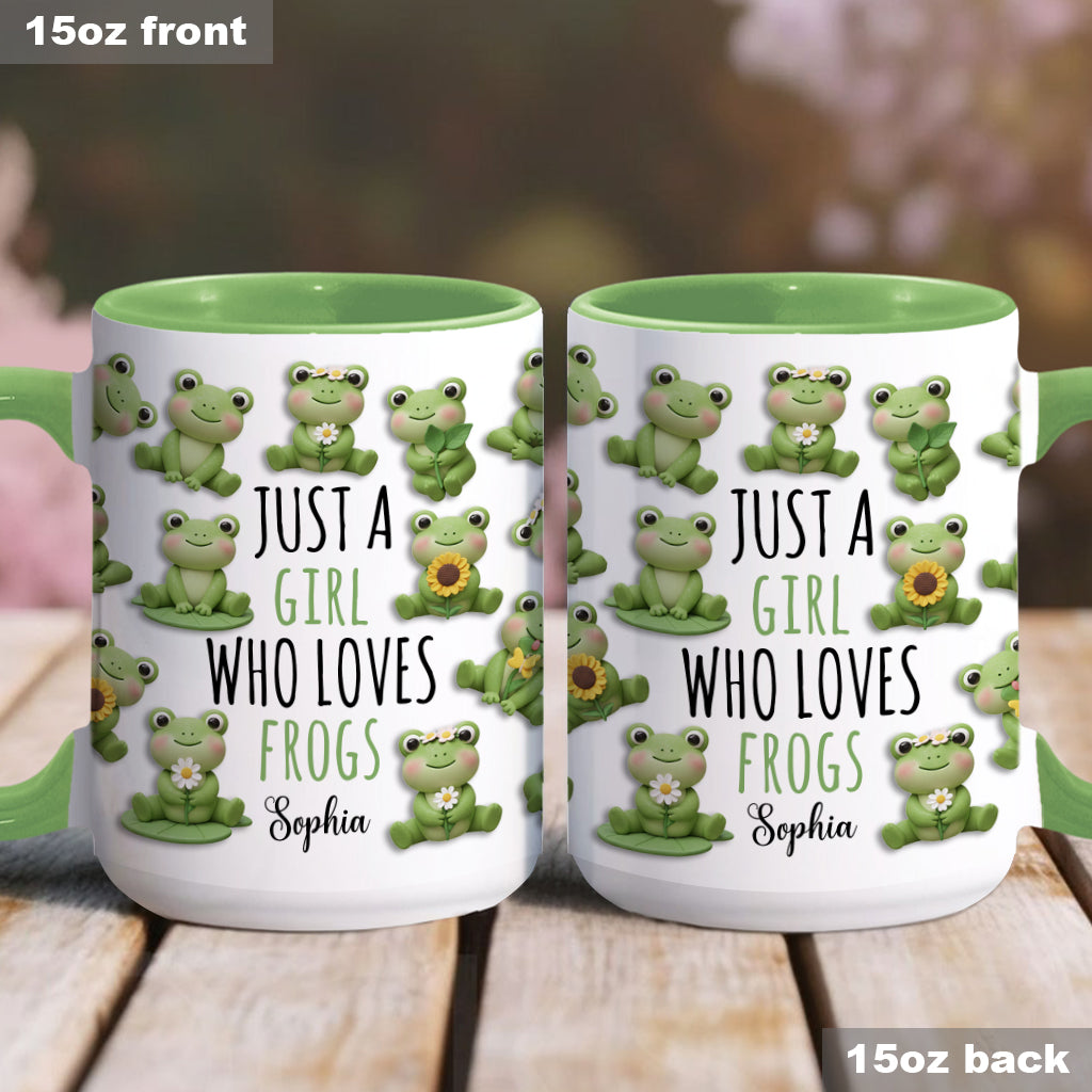 Mug personnalisé à motif grenouille « Juste une fille qui adore les grenouilles »