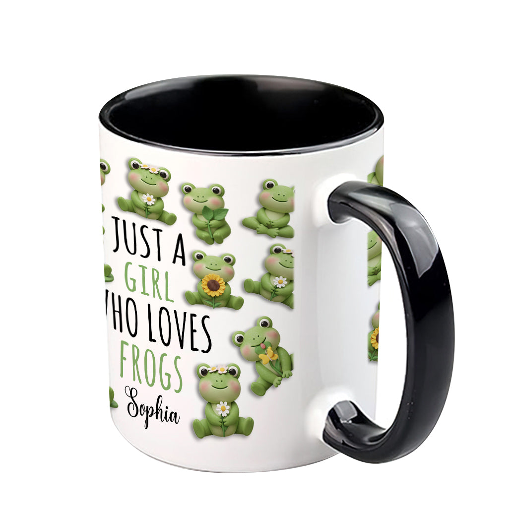 Mug personnalisé à motif grenouille « Juste une fille qui adore les grenouilles »
