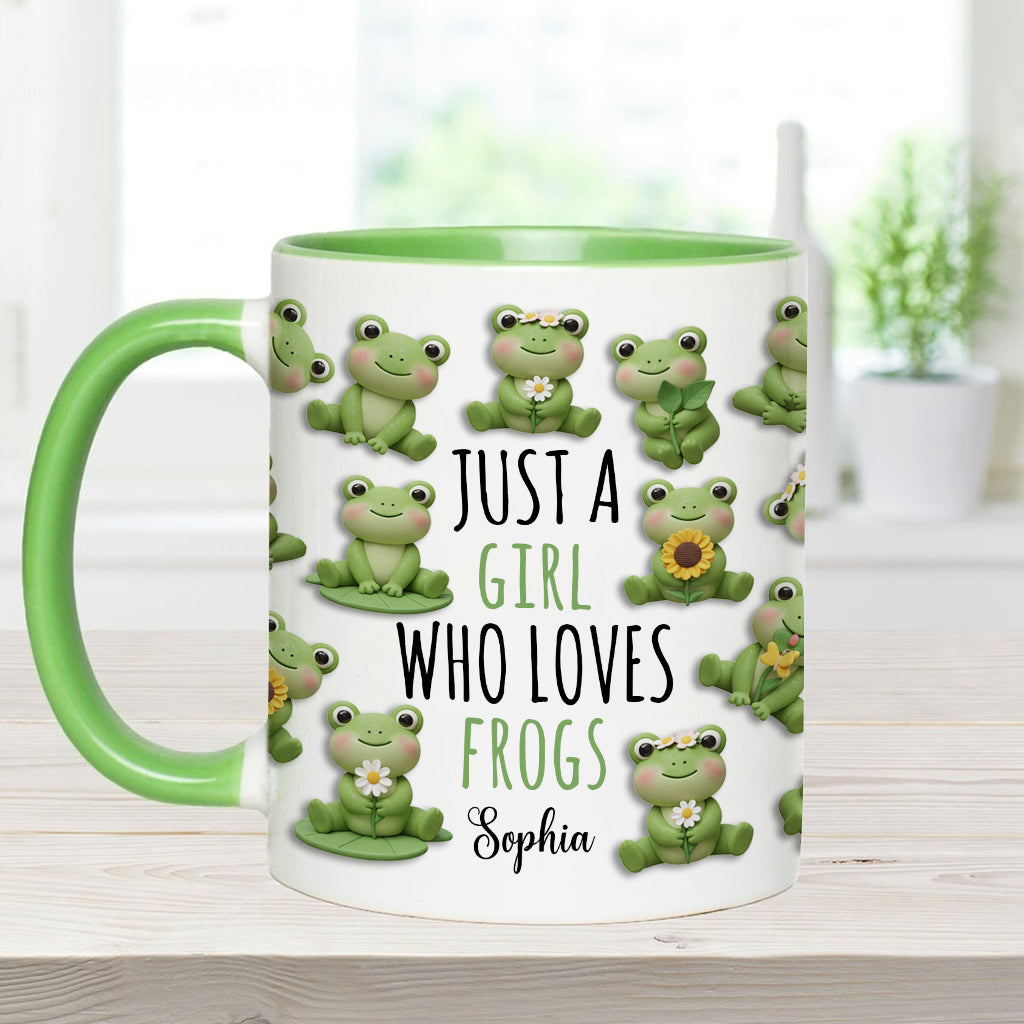 Mug personnalisé à motif grenouille « Juste une fille qui adore les grenouilles »