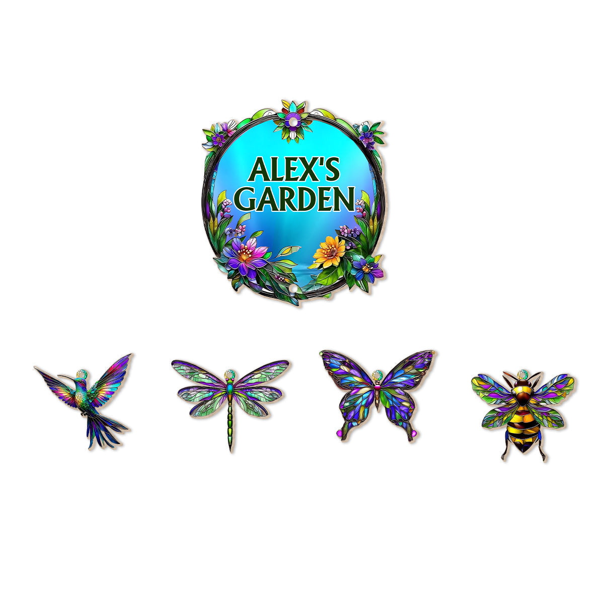 Cadeau pour les amoureux du jardinage - Carillon éolien de jardinage personnalisé avec breloques