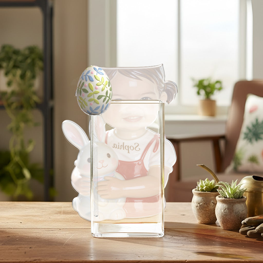 Custom Any Photo, Easter's Day - Personalized Kid Acrylic Pot & Stake