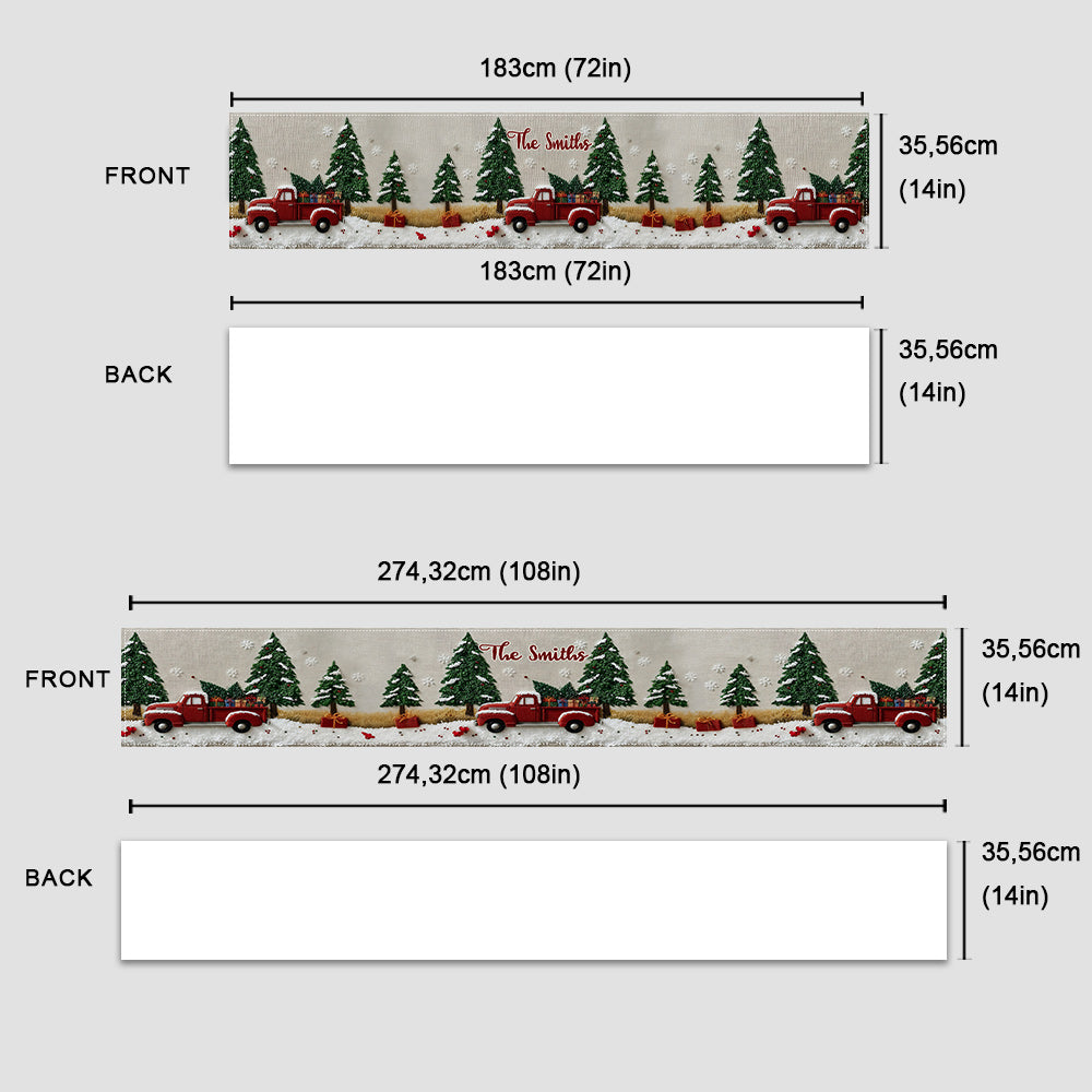 Tous les cœurs rentrent à la maison pour Noël - Chemin de table familial personnalisé