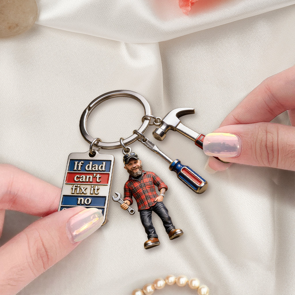 Custom Any Photo - Personalized Father Keychain With Charms