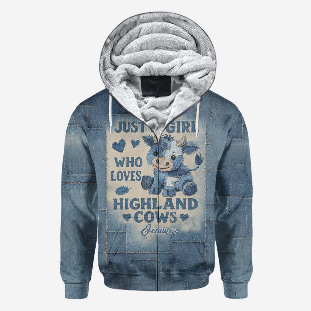 Une fille qui aime les vaches des Highlands - T-shirt personnalisé avec motif vache des Highlands