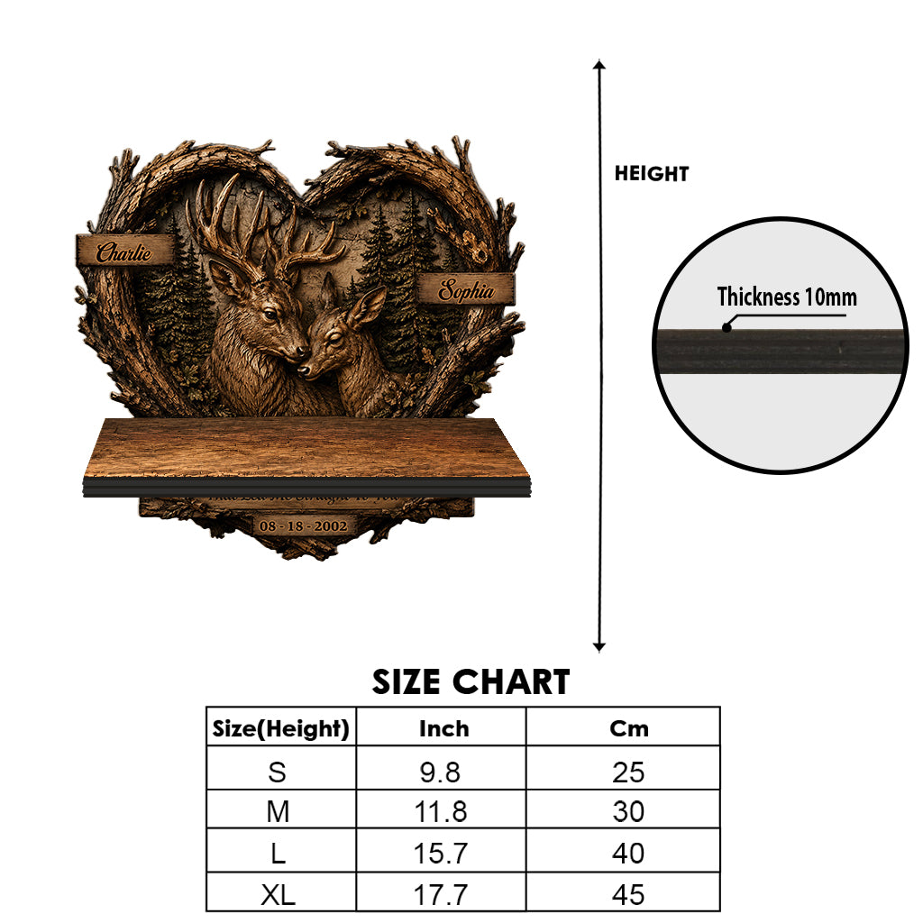 God Blessed The Broken Road - Personalized Hunting Wooden Floating Shelf