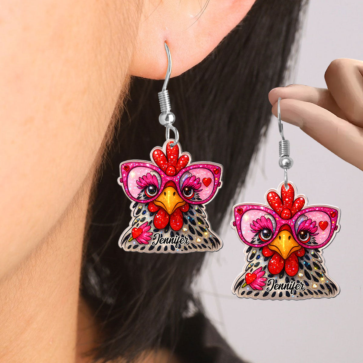 Chicken Lady - Personalized Chicken Earrings