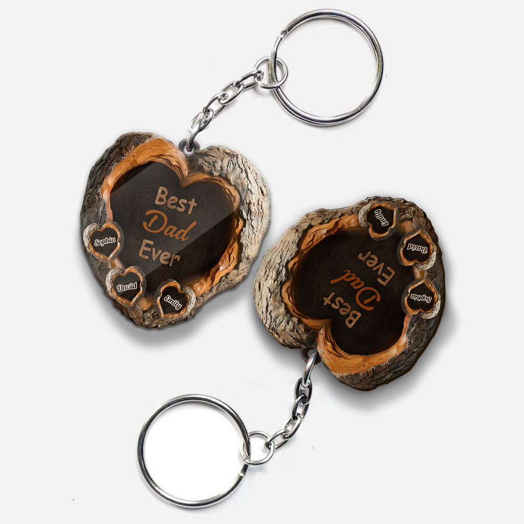 Best Dad Ever - Personalized Father Keychain
