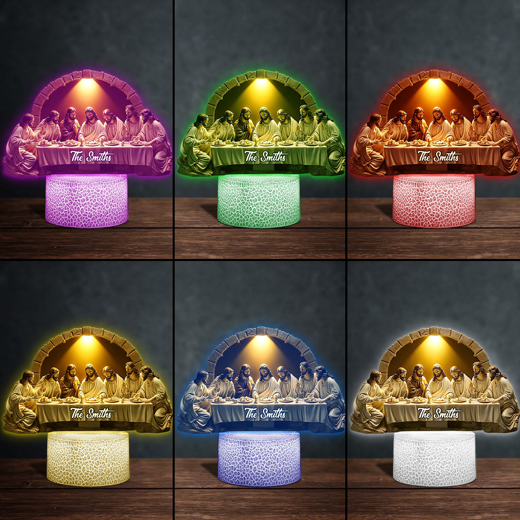 The Last Supper - Personalized Christian Shaped Plaque Light Base