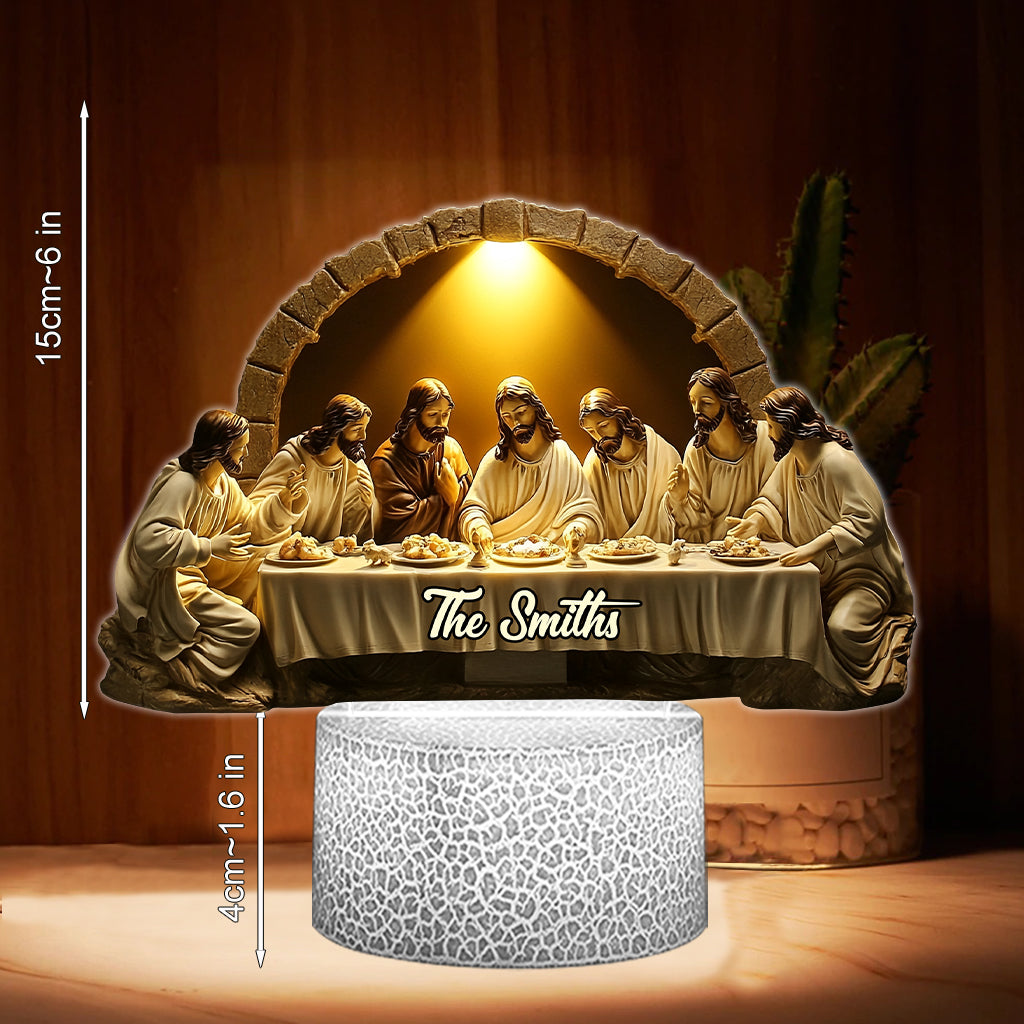 The Last Supper - Personalized Christian Shaped Plaque Light Base
