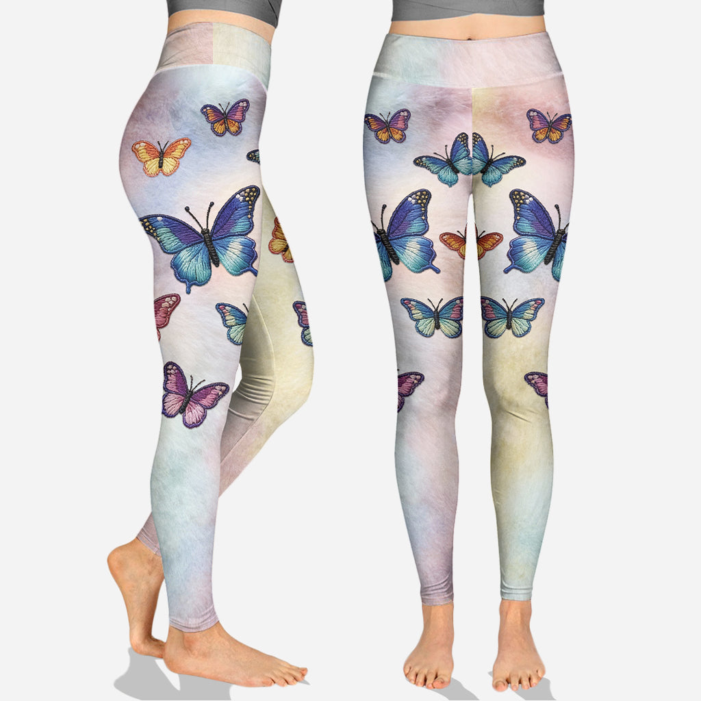 Papillons colorés - Sweat à capuche et legging personnalisés papillons