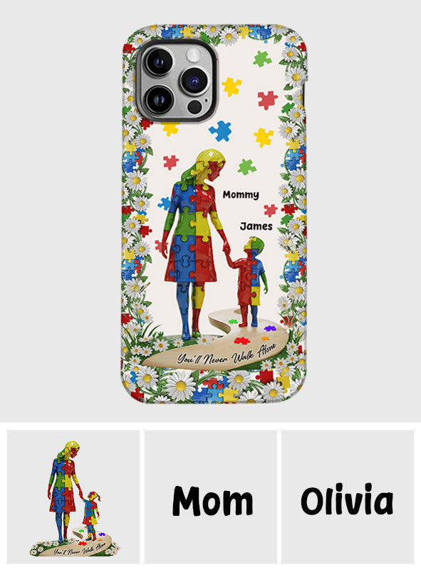You'll Never Walk Alone - Personalized Autism Awareness Full Print Phone Case