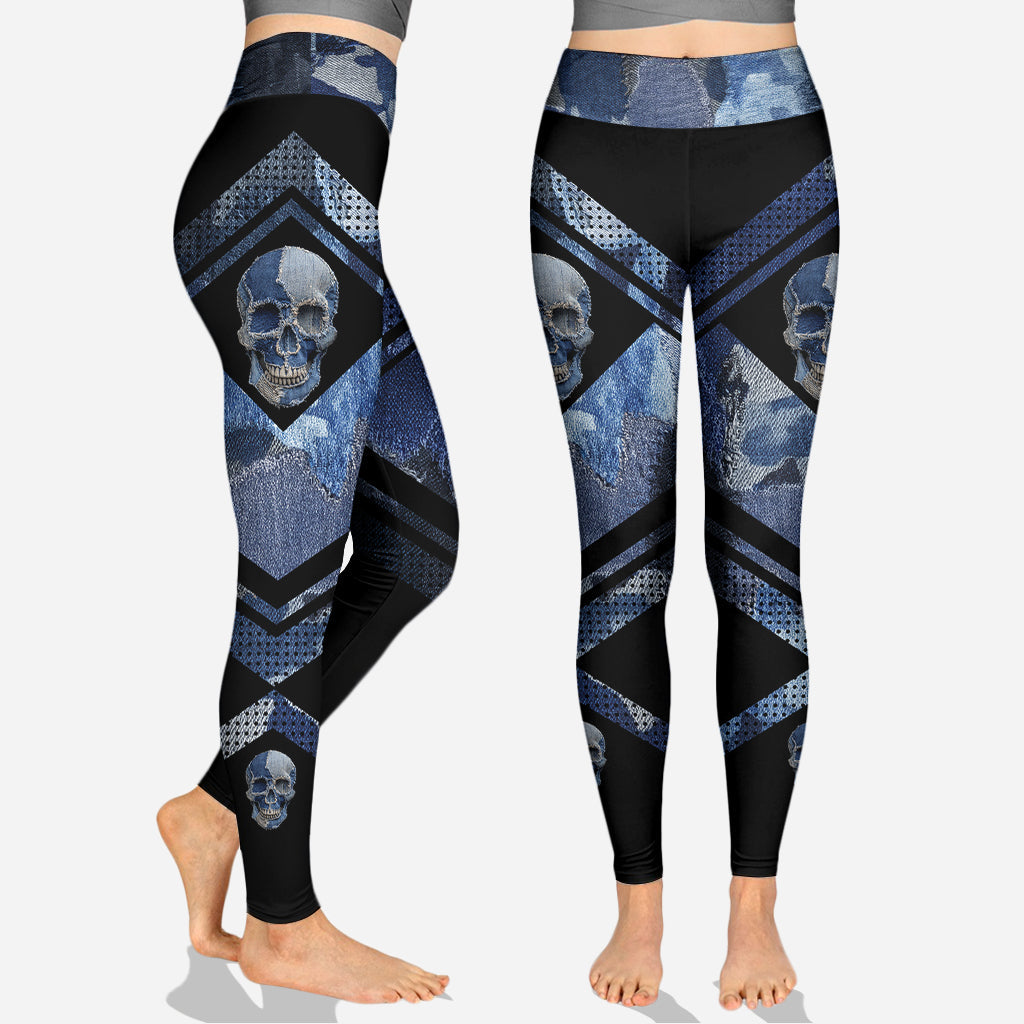 Denim Skull - Sweat à capuche et leggings personnalisés avec motif tête de mort
