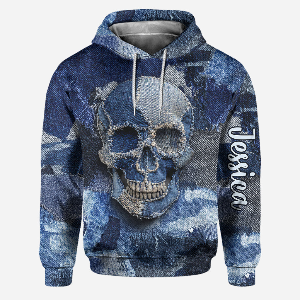 Denim Skull - Sweat à capuche et leggings personnalisés avec motif tête de mort