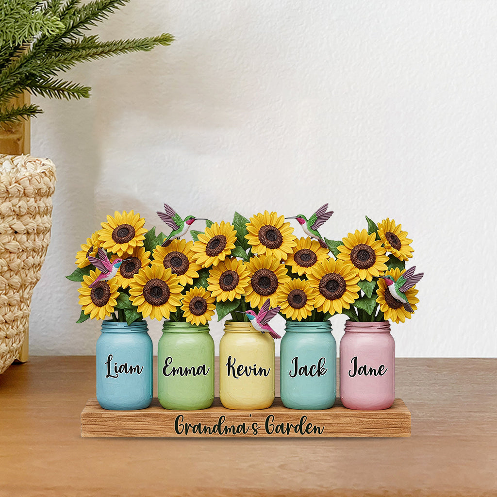 Grandma's Garden - Personalized Grandma Custom Shaped Acrylic Plaque