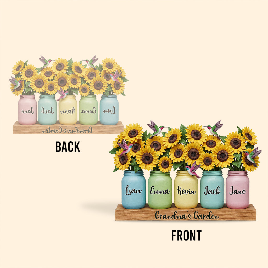 Grandma's Garden - Personalized Grandma Custom Shaped Acrylic Plaque