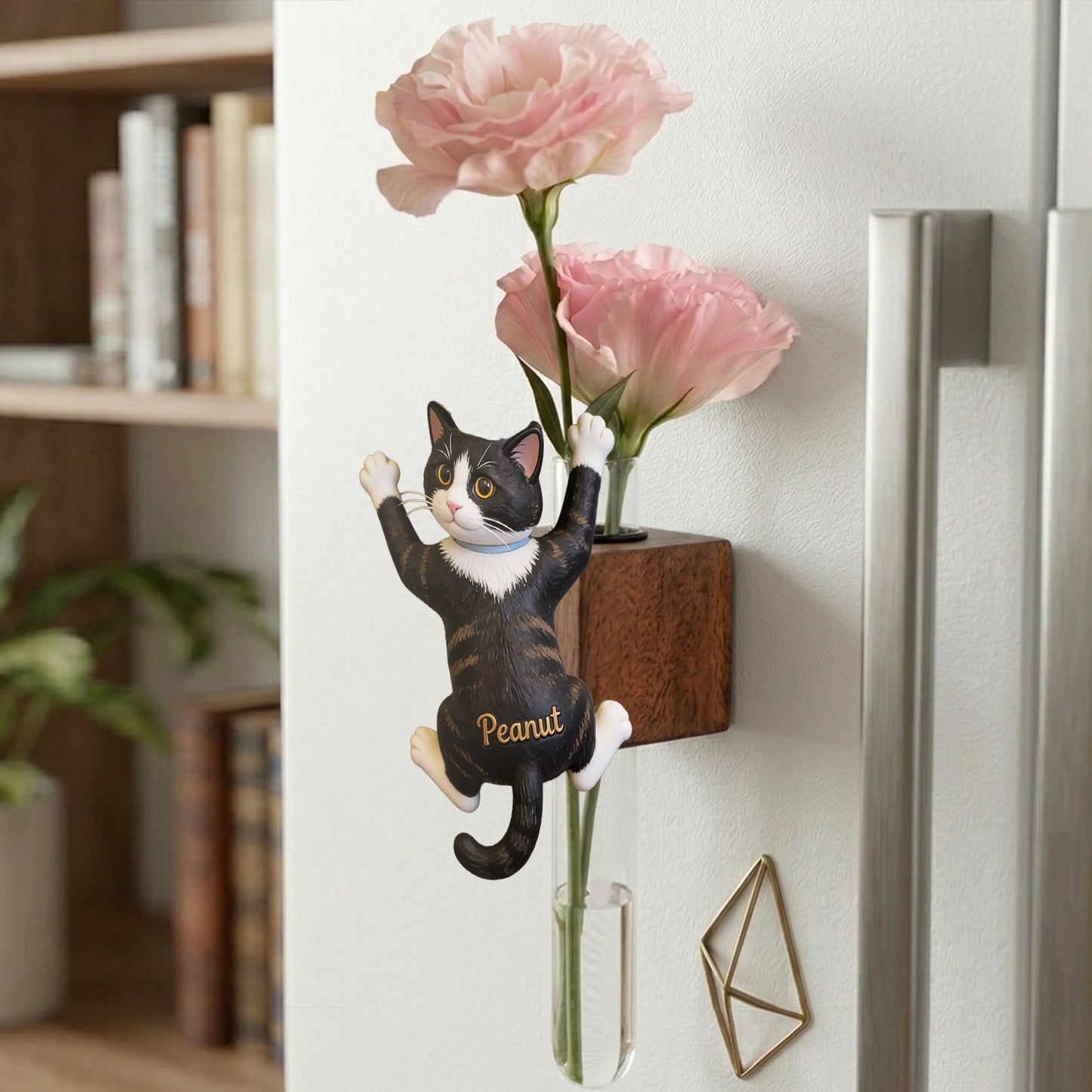 Custom Any Pet Photo - Personalized Cat Magnetic Flower Vase