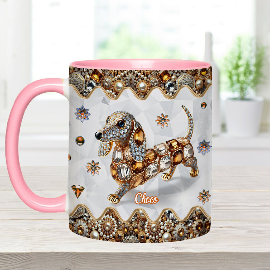 Love Dachshund - Personalized Dog Accent Mug