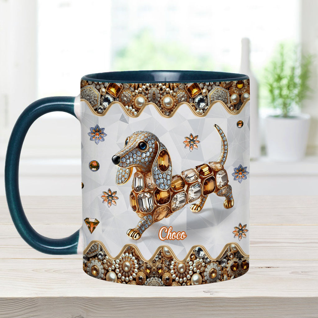 Love Dachshund - Personalized Dog Accent Mug