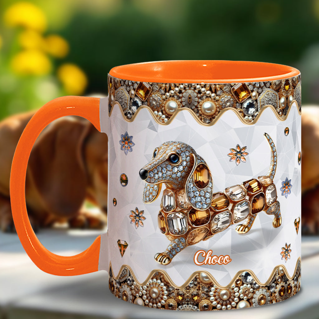 Love Dachshund - Personalized Dog Accent Mug