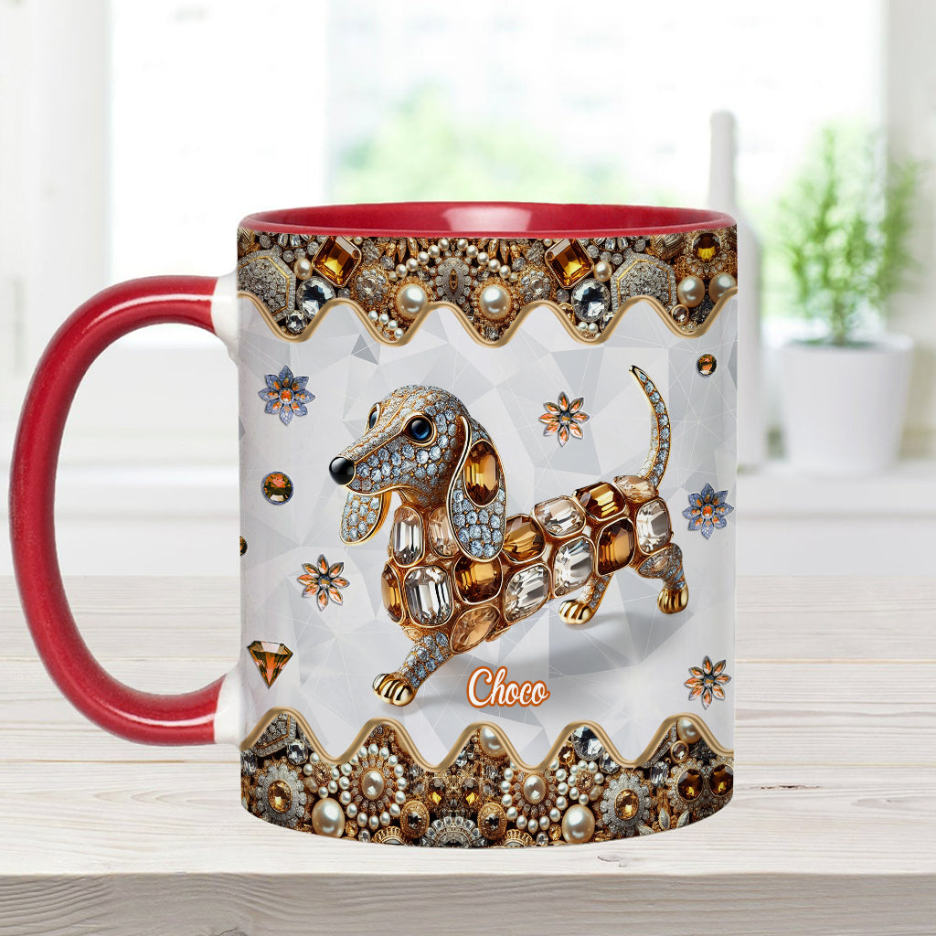 Love Dachshund - Personalized Dog Accent Mug