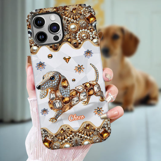 Coque de téléphone personnalisée avec motif teckel - J'adore les teckels