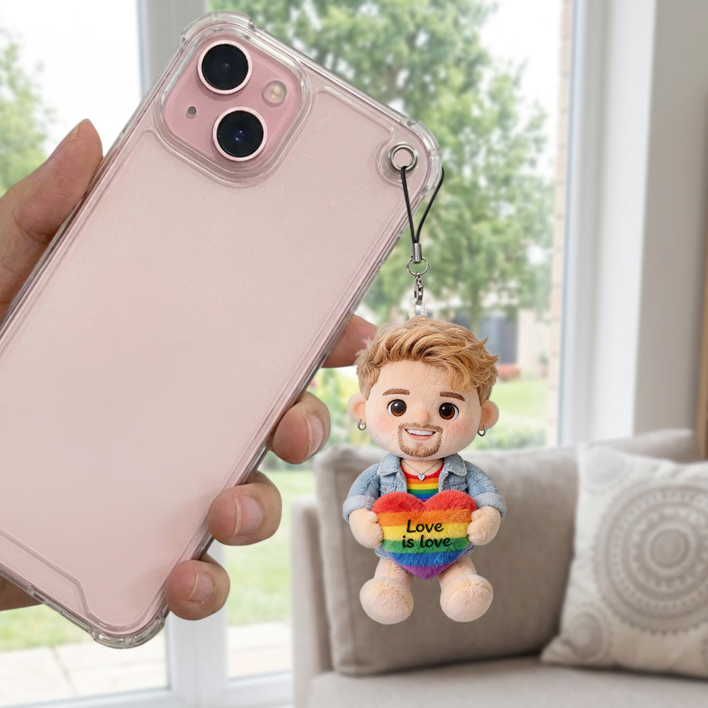 L'amour est l'amour - Porte-clés en peluche LGBT personnalisé