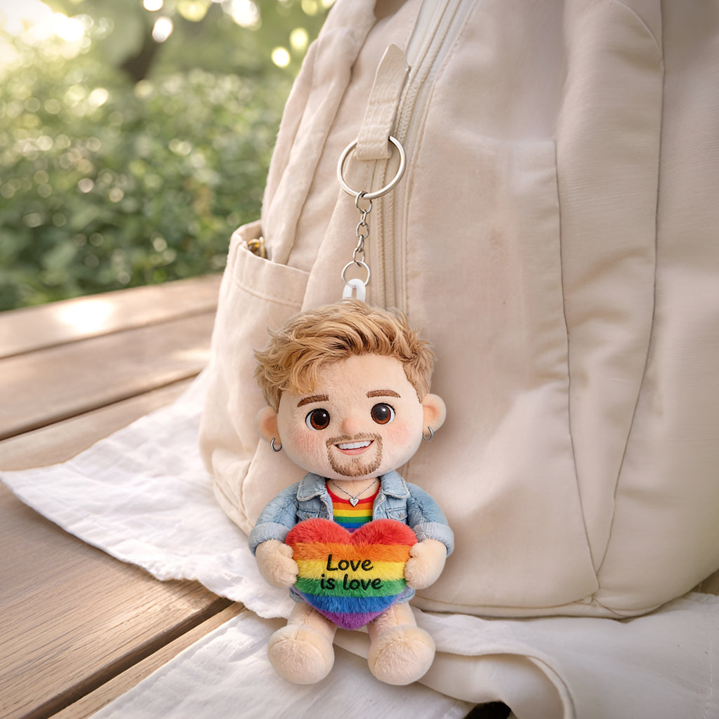 L'amour est l'amour - Porte-clés en peluche LGBT personnalisé