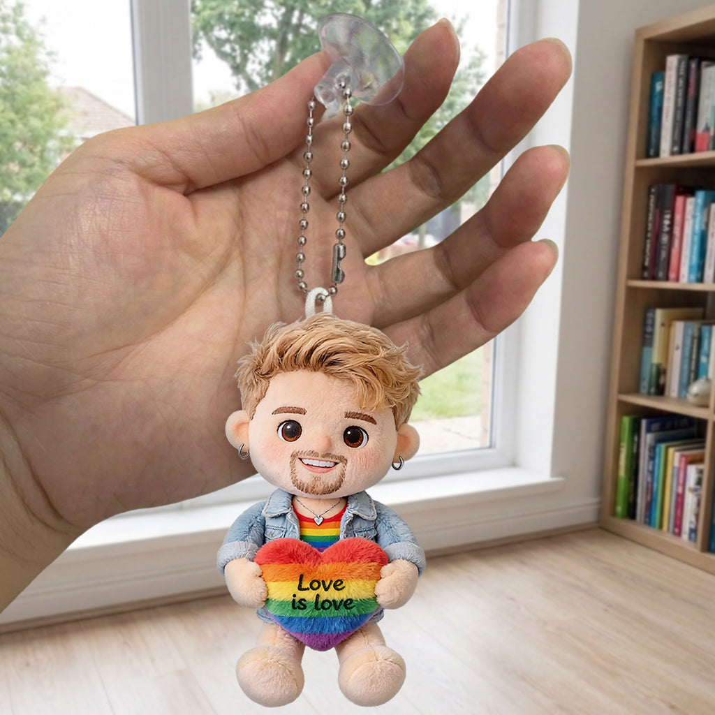 L'amour est l'amour - Porte-clés en peluche LGBT personnalisé