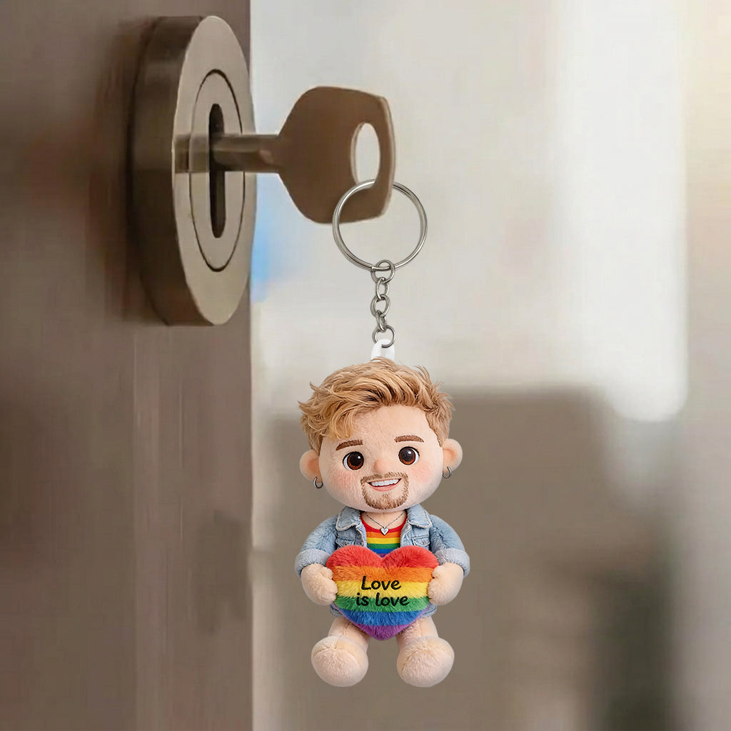 L'amour est l'amour - Porte-clés en peluche LGBT personnalisé