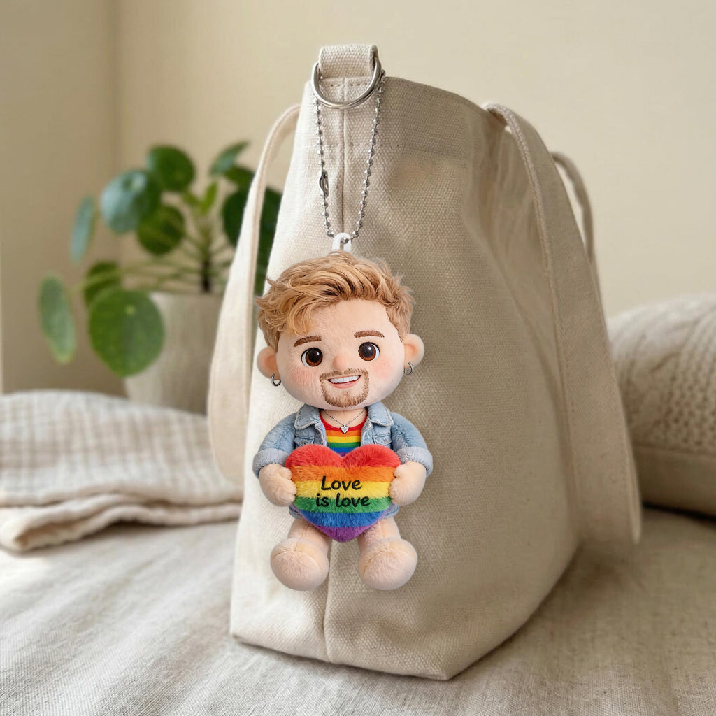 L'amour est l'amour - Porte-clés en peluche LGBT personnalisé