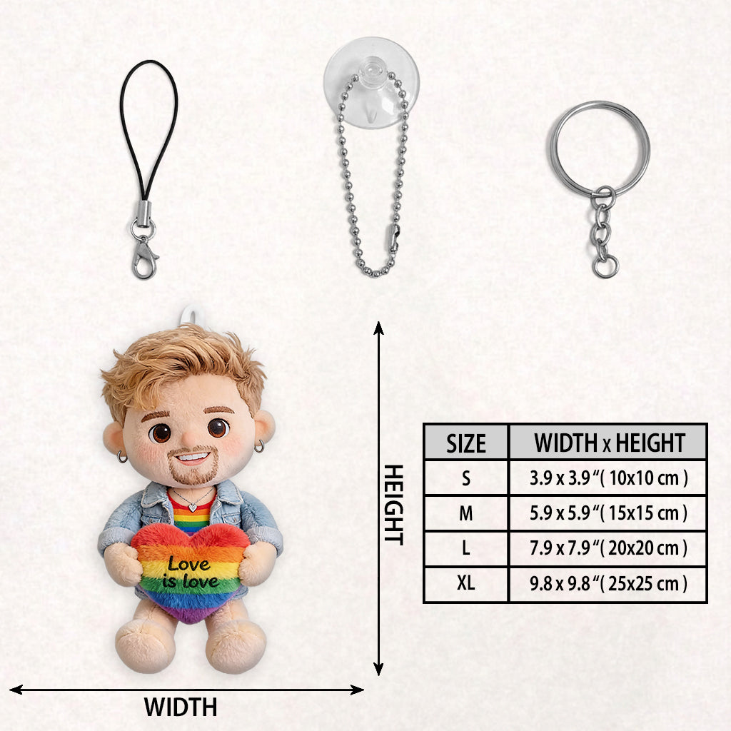 L'amour est l'amour - Porte-clés en peluche LGBT personnalisé
