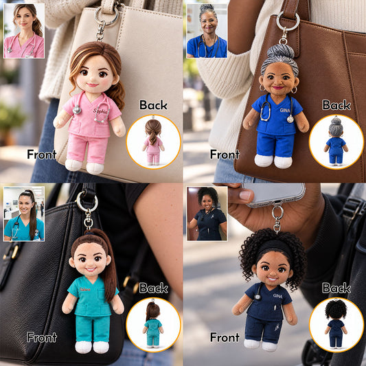 Vie de Nurse - Porte-clés en peluche personnalisé pour infirmière