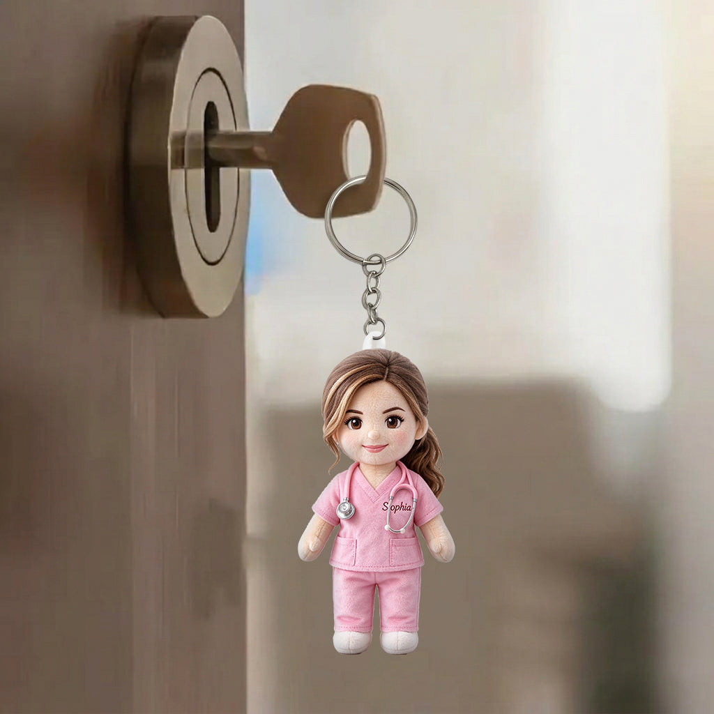 Nurse Life - Personalized Nurse Plush Keychain