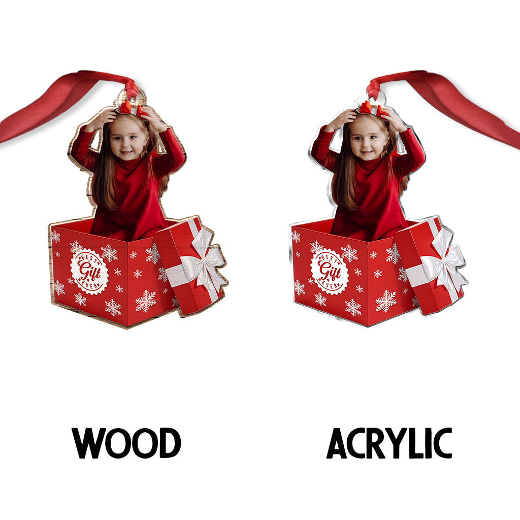 Le plus beau cadeau de tous les temps ! Téléchargement photo - Ornement familial personnalisé en forme de pièce unique