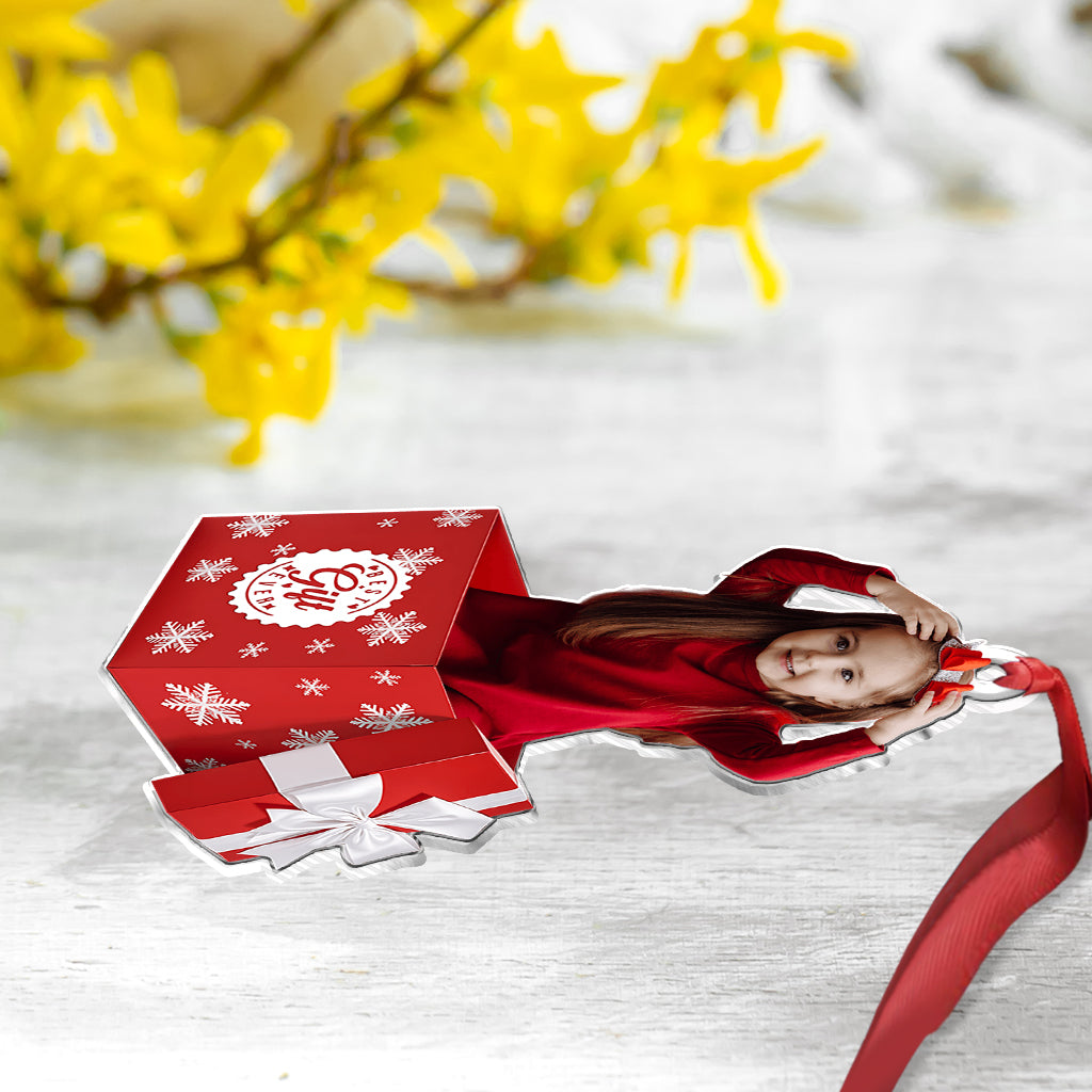 Le plus beau cadeau de tous les temps ! Téléchargement photo - Ornement familial personnalisé en forme de pièce unique