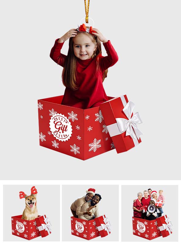 Le plus beau cadeau de tous les temps ! Téléchargement photo - Ornement familial personnalisé en forme de pièce unique