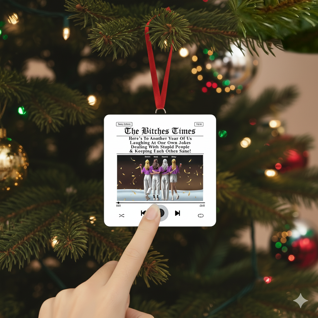 Besties Christmas Gift - Personalized Bestie Music Player Ornament