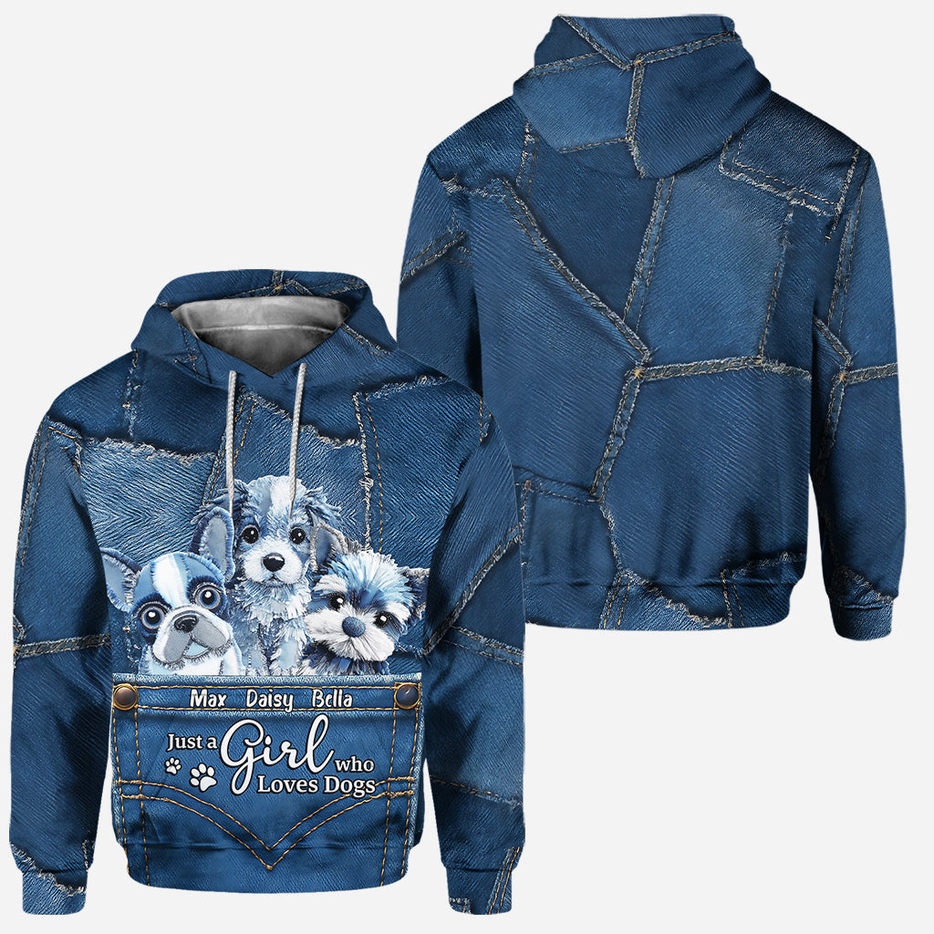 Juste une fille qui aime les chiens - Sweat à capuche et leggings personnalisés pour chiens