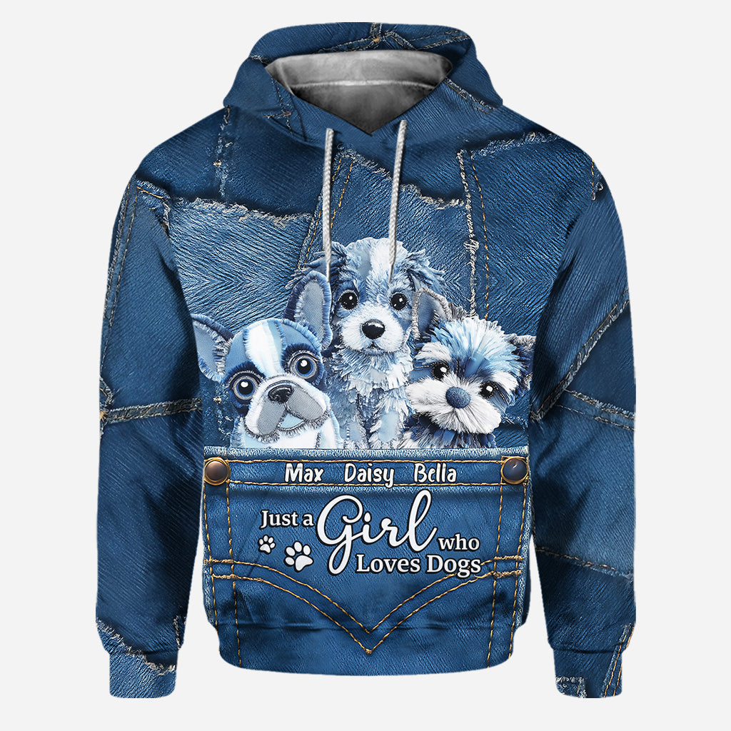 Juste une fille qui aime les chiens - Sweat à capuche et leggings personnalisés pour chiens