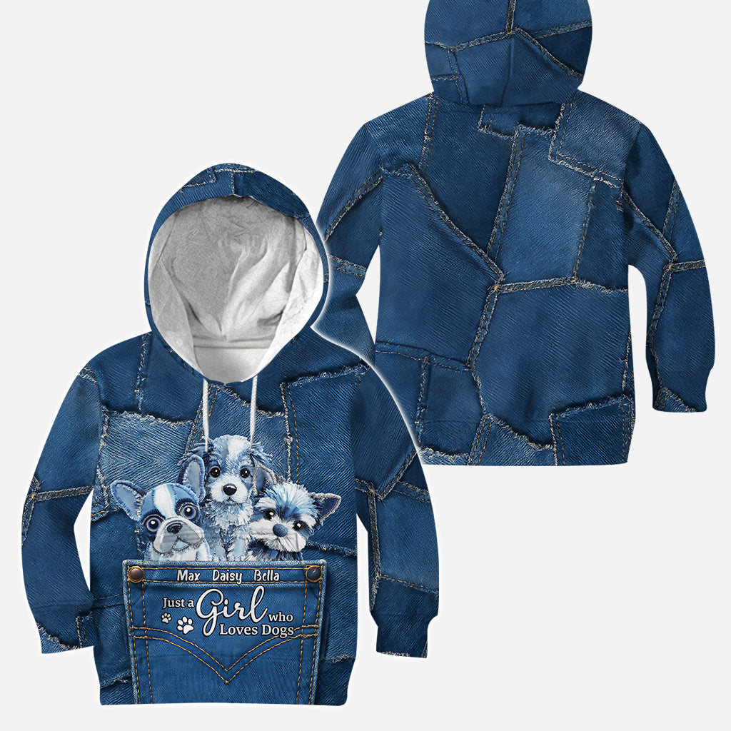 Juste une fille qui aime les chiens - Sweat à capuche et leggings personnalisés pour chiens