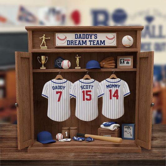 Cadeau idéal pour papa ou grand-père : équipe de baseball de rêve - Plaque acrylique personnalisée.