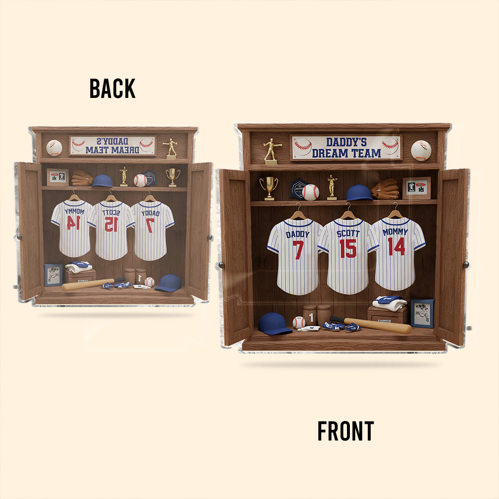 Cadeau idéal pour papa ou grand-père : équipe de baseball de rêve - Plaque acrylique personnalisée.