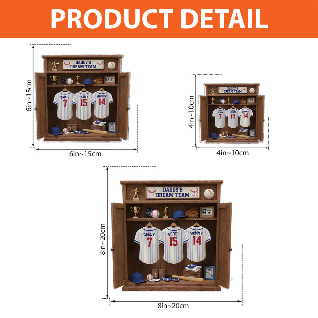 Cadeau idéal pour papa ou grand-père : équipe de baseball de rêve - Plaque acrylique personnalisée.