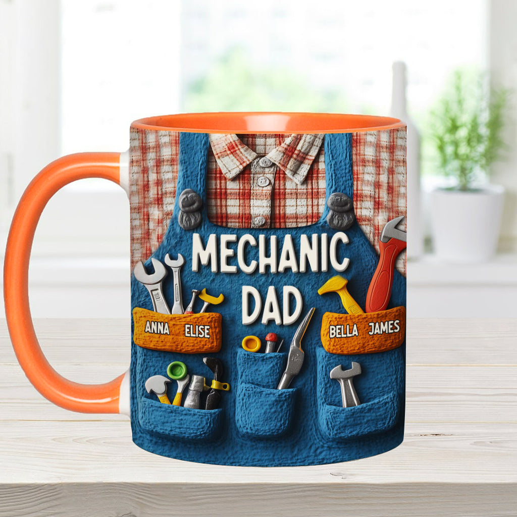 Mechanic Dad - Personalized Father Accent Mug