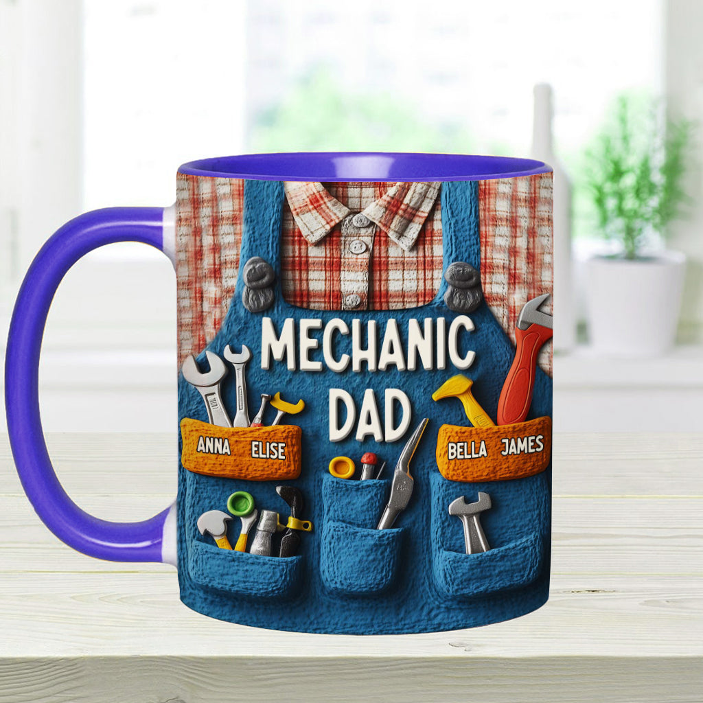 Mechanic Dad - Personalized Father Accent Mug