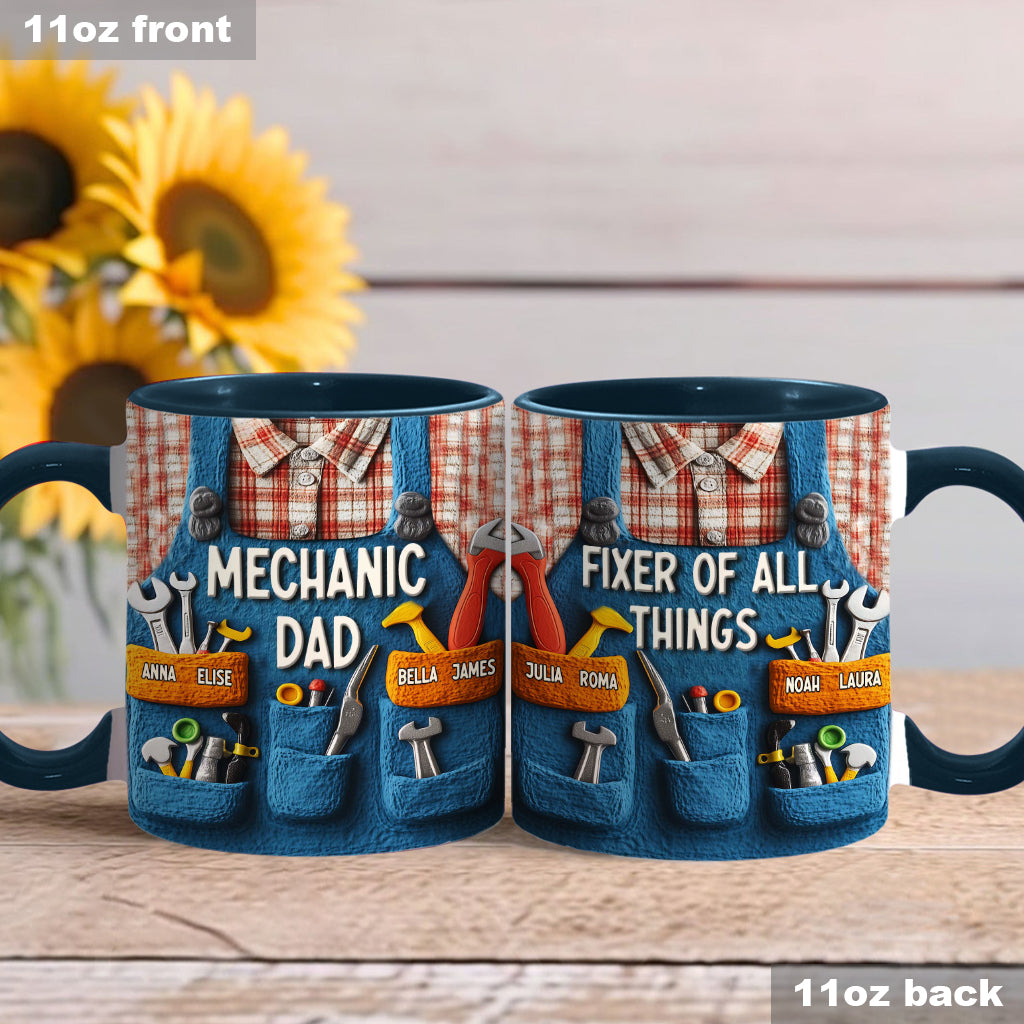 Mechanic Dad - Personalized Father Accent Mug
