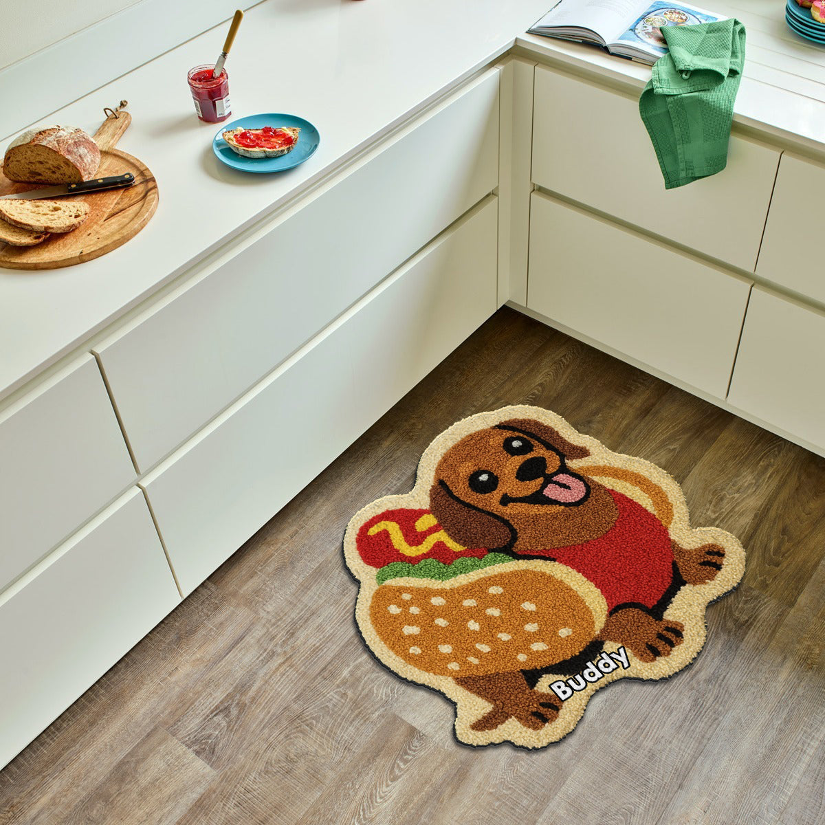 Tapis personnalisé avec photo - Tapis antidérapant à motif teckel