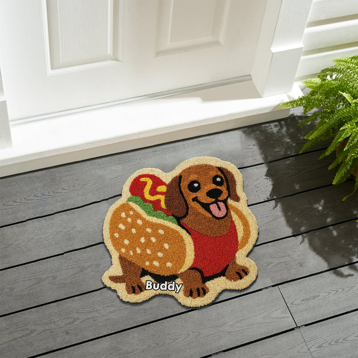 Tapis personnalisé avec photo - Tapis antidérapant à motif teckel