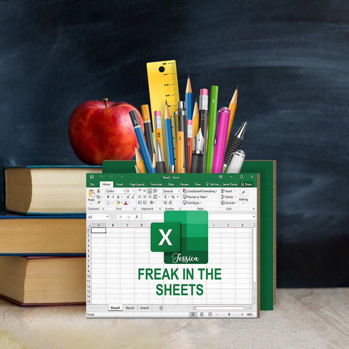 Freak In The Sheets - Porte-stylo en bois personnalisé pour collègues